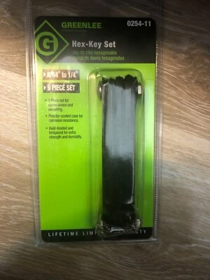 Greenlee 0254-11 ALLEN HEX KEY FOLDING WRENCH SET ELECTRICIAN PLUMBER CARPENTER - Image 1 of 2