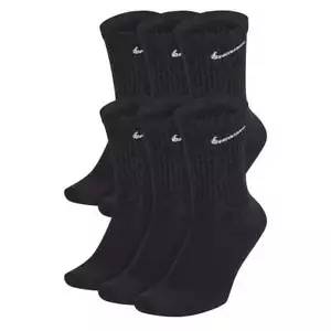 Nike - Everyday Cushioned Crew Socks Black 6 Pack - Picture 1 of 1