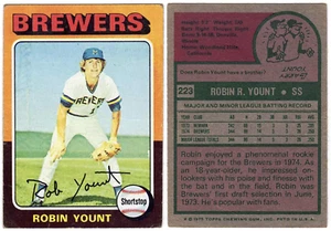 1975 Topps Robin Yount (HOF, RC) EX Milwaukee Brewers Legend #19 - Picture 1 of 3