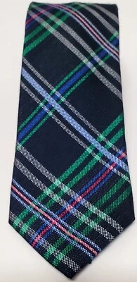 Corbata Ben Sherman Lana Seda Diagonal Cuadros Azul Marino/Verde Kelly/Rosa/Blanco Corbata Foto 1 de 4