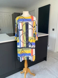 Tu Size 10 Multicoloured Patterned Dress Chain Pattern Knee Length - Picture 1 of 12