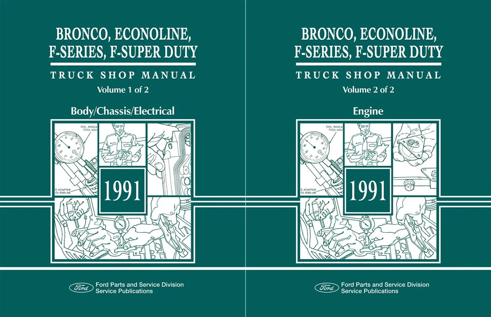 Ford Bronco 1991, Econoline, serie F, camioneta F-Super Duty manual de taller Foto 1 de 4