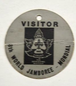 WJ VIII Grey Visitor ID Tag 1955 World Jamboree New Horizons Boy Scout WJVIIIV21 - Picture 1 of 5