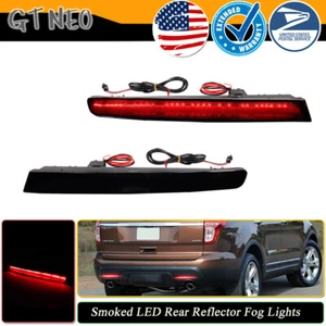 For Ford Explorer 2011-15 Black Lens Rear Bumper Reflector LED Brake Tail Lights - Picture 1 of 10