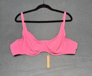 NWT Skims Bra Cotton Jersey Underwire Size 44D Pink Power Mesh Girly Feminine - Picture 1 of 11