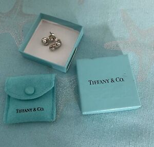 Tiffany & Co. Infinity Figure 8 Pearl Drop Earrings Sterling Silver + Pouch