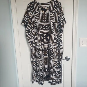 Vintage African Essence By Mail Kaftan Size S/M Tribal Primitive Mrs Roper Mumu - Picture 1 of 9