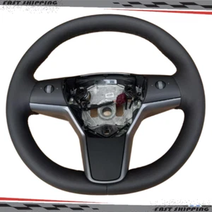 Fits For Tesla Model 3 Model Y Leather Steering Wheel with Heated 1490214-00-B - Picture 1 of 10