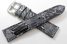 Handmade Genuine Black Ice Ostrich Leg Leather Watch Strap  (Made in U.S.A)