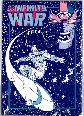 1992 MARVEL INFINITY WAR CHECKLIST CARD THANOS SILVER SURFER PROMO - Image 1 of 2