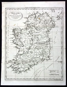 Approx. 1790 Ireland Kilkenny Dublin Bushmills Map Copper Engraving - Picture 1 of 1