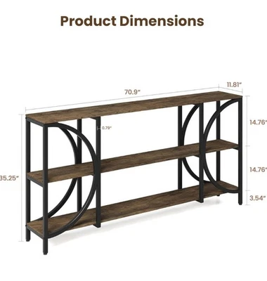 Brand New in Box! ZYKZYK 71" Industrial Console Table TV Stand - Image 1 of 3