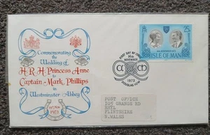 Isle of Man fdc 1973 wedding Princess Anne Captain Mark Phillips - Picture 1 of 1