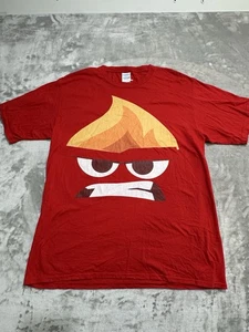 Disney Pixar T-Shirt Men’s Red Size Large Inside Out Anger Character EUC - Picture 1 of 8