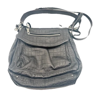Bolso de hombro de cuero Aimee Kestenberg Fifth Avenue cocodrilo negro Foto 1 de 4