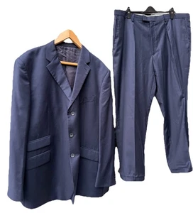 TM Lewin Men’s Navy Twail 2pc Super 100's Pure 110 Merino Wool Smart Suit 44R - Picture 1 of 14