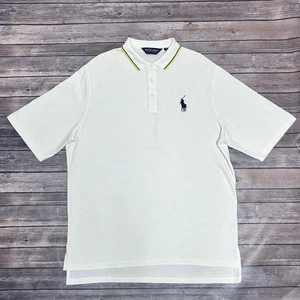 Polo Golf Ralph Lauren Blanco Manga Corta Piqué Azul Marino Bordado Big Pony - Imagen 1 de 10