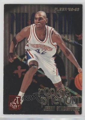1995-96 Fleer European Rookie Phenom Hot Packs Jerry Stackhouse #496 Rookie RC - Image 1 of 2