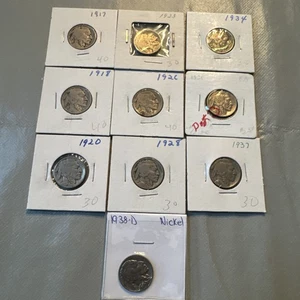 Níquel Búfalo Fecha Legible--Lote de 10 Monedas Todas Diferentes Fechas y Estado BN8 - Imagen 1 de 21