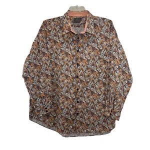 Thomas Dean mehrfarbiges geblümtes Hemd Herren 2XB große Flip Manschette Langarm - Bild 1 von 7