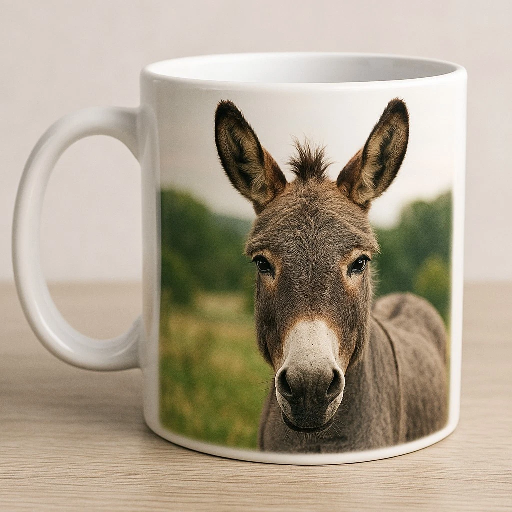 Lächelnder Esel Tasse „Was Für Ein Wunderschöner Scheisstag“ – Schwarzer Kaffeebecher, 300 Ml