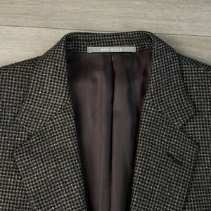 Hickey Freeman Sport Coat Men's 42L Flannel Houndstooth Two Button Single Vented - Picture 1 of 18