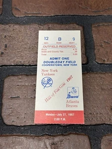 1987 Baseball Hall of Fame Game NY Yankees Vs Atlanta Braves Cooperstown Ny HOF - Picture 1 of 6