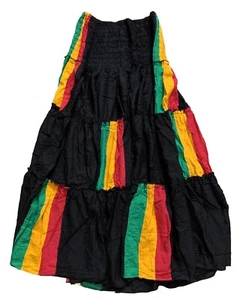 Vestido para mujer Nayt Rasta sin tirantes negro rojo amarillo verde - Imagen 1 de 4
