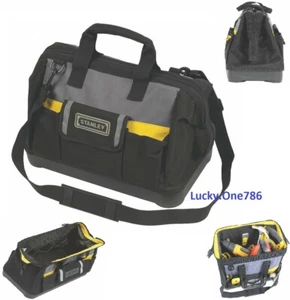 STANLEY 16 POLLICI BOCCA APERTA BASE RIGIDA STRUMENTO RESISTENTE BORSA NERA 10 TASCHE - AZ - Foto 1 di 9