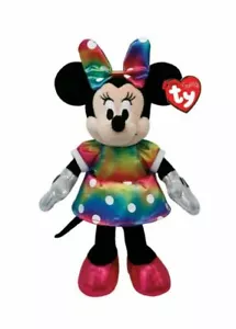 NUOVO TY BEANIE SPARKLE DISNEY MINNIE MOUSE abito a pois arcobaleno 8" 2019 - Foto 1 di 6