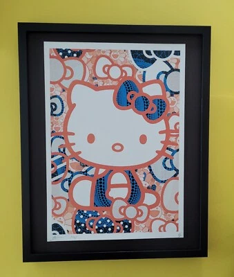 🔥 DeathNYC groß gerahmt 16x20 Zoll Kunst Graffiti Echtheitszertifikat Hello Kitty Yayoi Kusama #5 $ - Bild 1 von 4