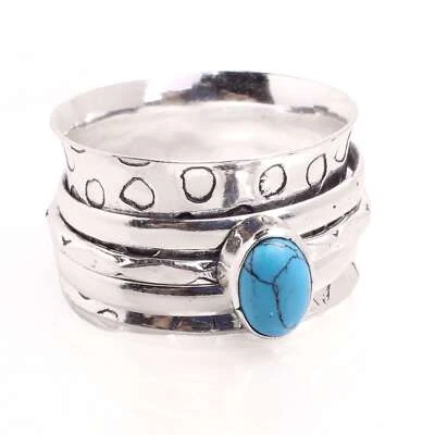 Versilbert Spange Ring Handmade Schmuck Geschenk für Damen Größe US 9 R-691 - Bild 1 von 3