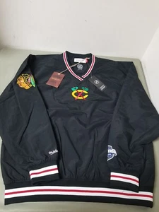 Neu Mitchell & Ness Herren NHL Chicago Blackhawks Nylon Pullover Jacke. - Bild 1 von 7