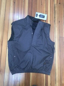 Footjoy Jacket Mens Large Gray And Black Pullover Windbreaker Vest Snap - Picture 1 of 3