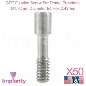 50x GDT Vite di Fissaggio per Protesi Dentale Ø1,72mm Diametro Int Esagonale 2,42mm - Foto 1 di 4