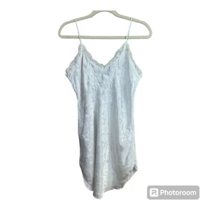 Vintage Hemmungs Slip Medium weiß Satin Spitze Dessous Braut Hochzeit Flitterwochen - Bild 1 von 7