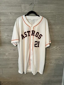 Zack Greinke Jersey Men's X-Large Houston Astros White Gallery Furniture Shirt - Picture 1 of 6
