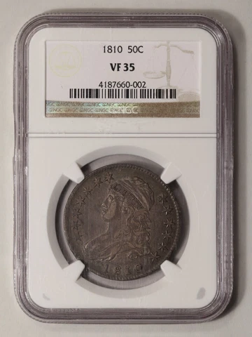 1810 Capped Bust, Lettered Edge 50C NGC VF35 Cover