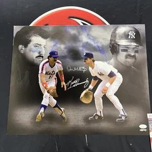 New York Yankee Don Mattingly New York Met Keith Hernandez 16x20 JSA Auto - Picture 1 of 4