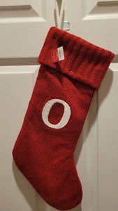 Wondershop roter Strick Monogramm O Strumpf 17" neu - Bild 1 von 1