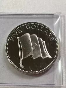1975 Bahamas 5 Dollar Silver Proof Coin Low Mintage - Picture 1 of 4