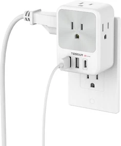 Surge Protector Wall Outlet Extender with 4AC/3 USB Plug Charger for Home Office - Picture 1 of 6