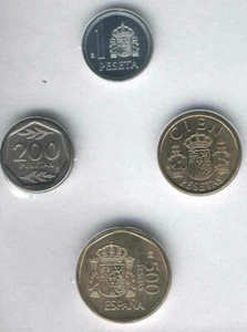 manueduc  ESPAÑA Juego Las 4 monedas  1988    REY  JUAN CARLOS I UNC - Bild 1 von 5