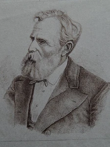 Tuschfederzeichnung Portrait eines älteren Herren um 1910/20 - Picture 1 of 3