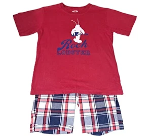 Boys WES & WILLY boutique t shirt TCP plaid shorts 10 red white blue July 4th - Picture 1 of 3