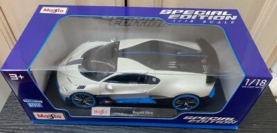 MAISTO BUGATTI DIVO EDICIÓN ESPECIAL 1:18 COCHE MODELO FUNDIDO PLATEADO METÁLICO  Foto 1 de 4