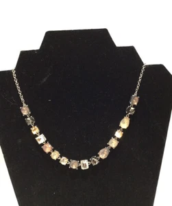 Ann Taylor Loft Outlet Necklace with Gemstones Pink, Yellow & Gray 8-10” Length - Picture 1 of 3
