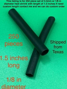 250-1.5 In Long 1/8”/ 3.2mm Black 3:1 HeatShrink Tubing Adhesive Lined DualWall - Picture 1 of 4