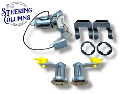 Juego de cilindros de encendido y bloqueo de puerta para Ford Mustang 81-93 con llave similar cromo nuevo Foto 1 de 4