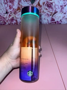NUEVA botella de agua Starbucks OMBRE Rainbow verano 2020 vidrio iridiscente 18 oz - Imagen 1 de 5